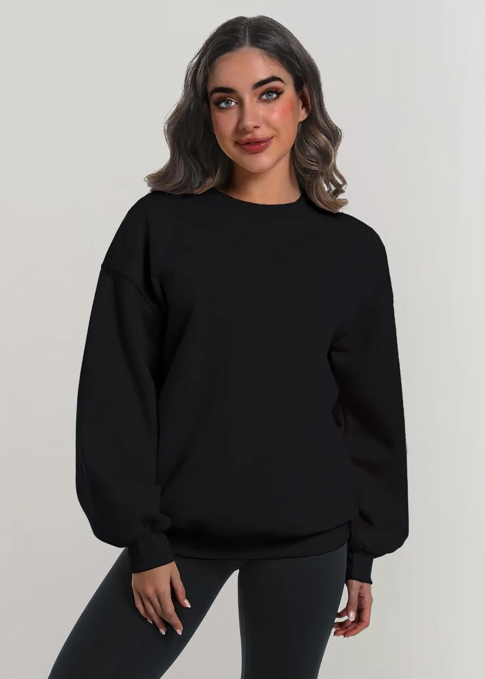 2 Pack Womens Oversized Sweatshirts Hoodies Long Sleeve Tops Fall Winter Clothes Crewneck Cozy Outfits Pullover Fashion