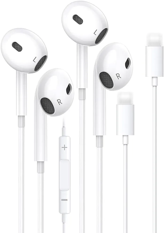 2 Packs - for iPhone Headphones Wired Earbuds Earphones with Built-in Microphone & Volume Control Noise Reduction [MFi Certified] Wired Headphones for iPhone 14/13/12/11/Pro/Pro Max/SE/Pad/XR/XS/X