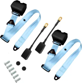 2024 New Universal 3Point Golf Cart Modification Belts for UTV, Yamaha, 2PCS Adjustable Retractable Lap Kit Fits Most Golf Cart (Blue)