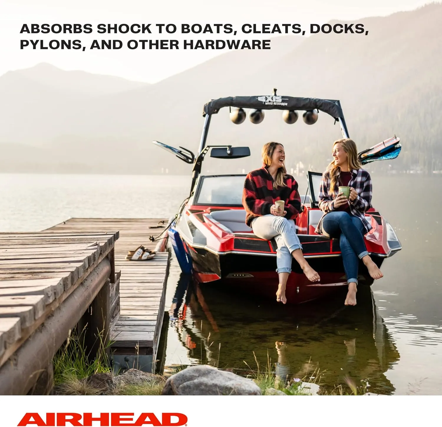AIRHEAD AHDL-5 Bungee Dock LINE 5', 5-Feet, Black/blue/red