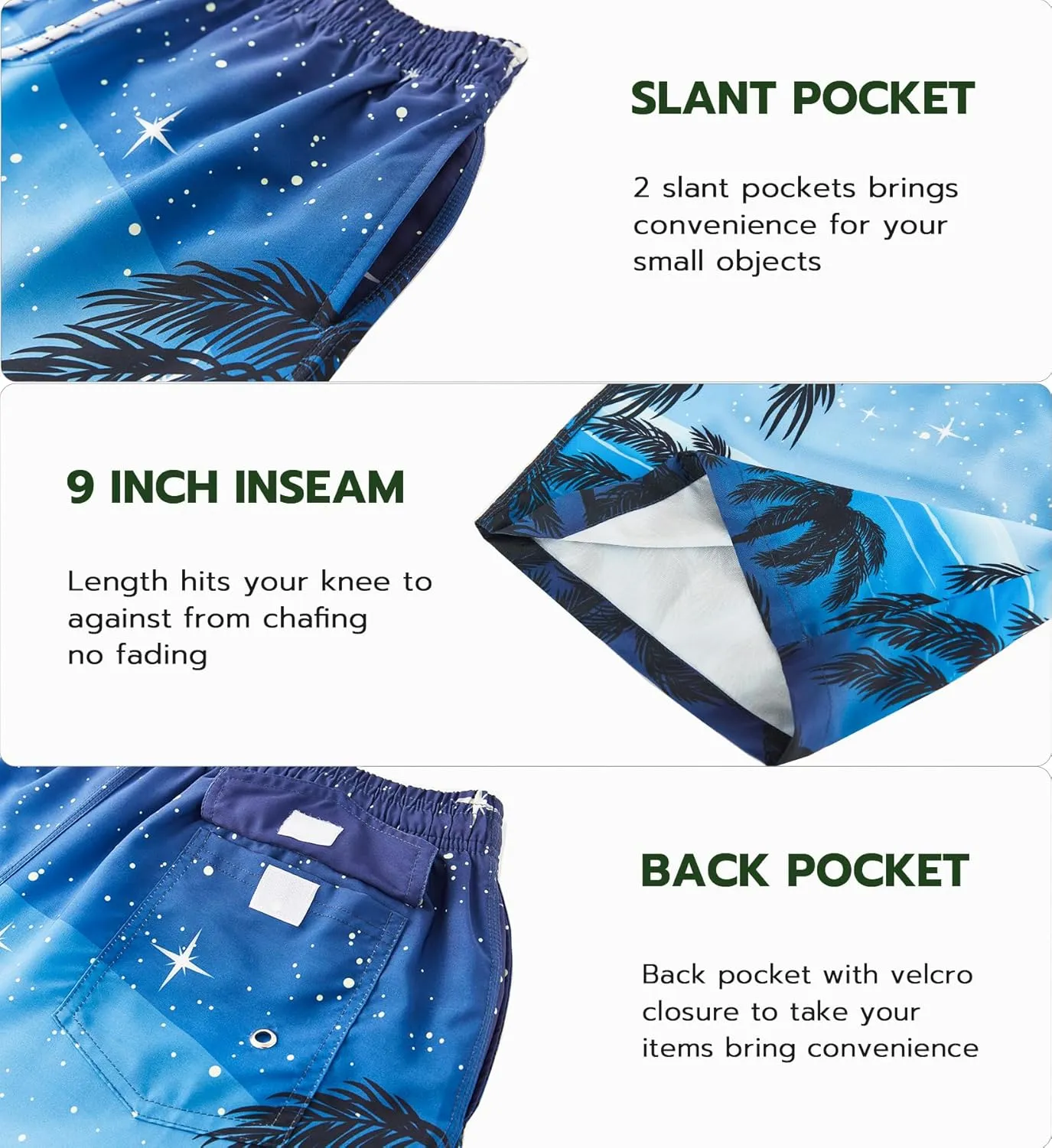 APTRO Men's Swim Trunks 9" Quick Dry Swimsuits Beach Bathing Suits Swim Shorts Mesh Liner