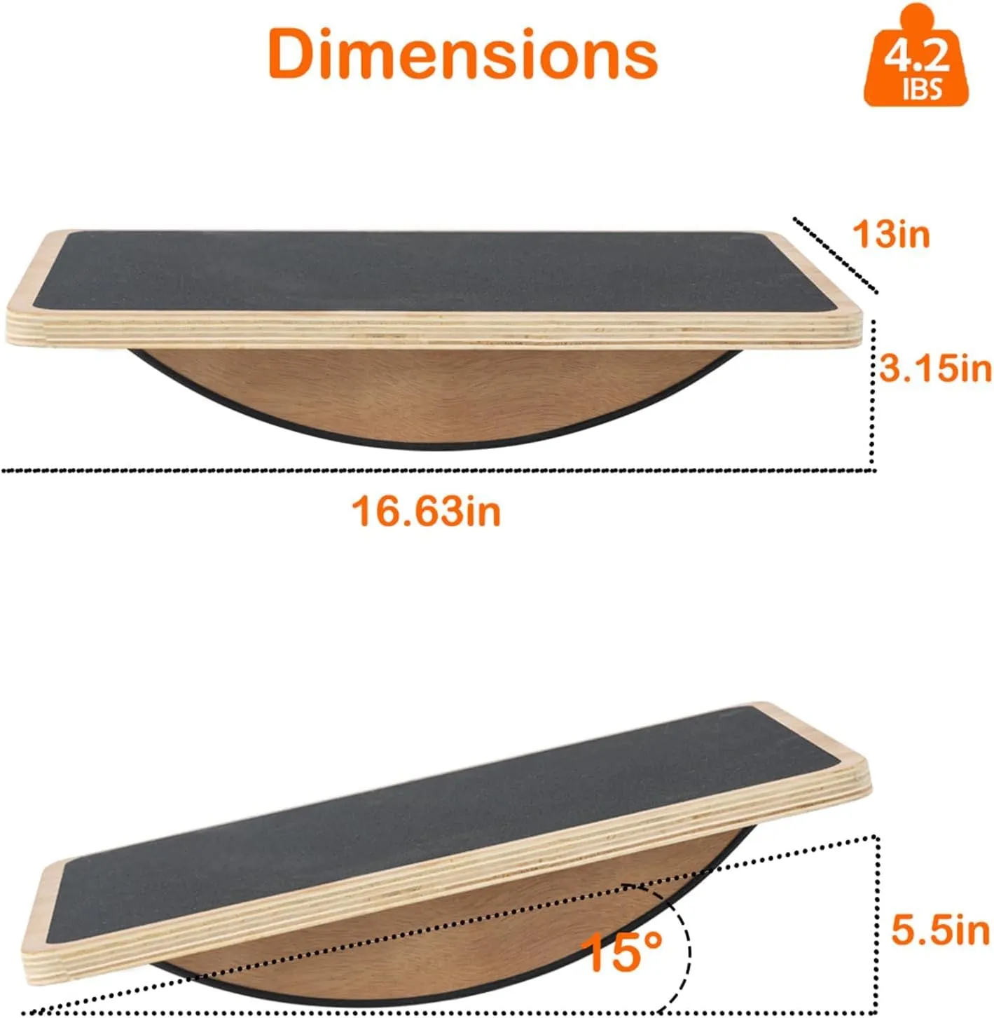 Balance Board Professional Wobble Board for Adults Anti-Slip 350LBS Balance Boards for Physical Therapy Standing Desk Core Strength Wooden Balance Board Rocker Board