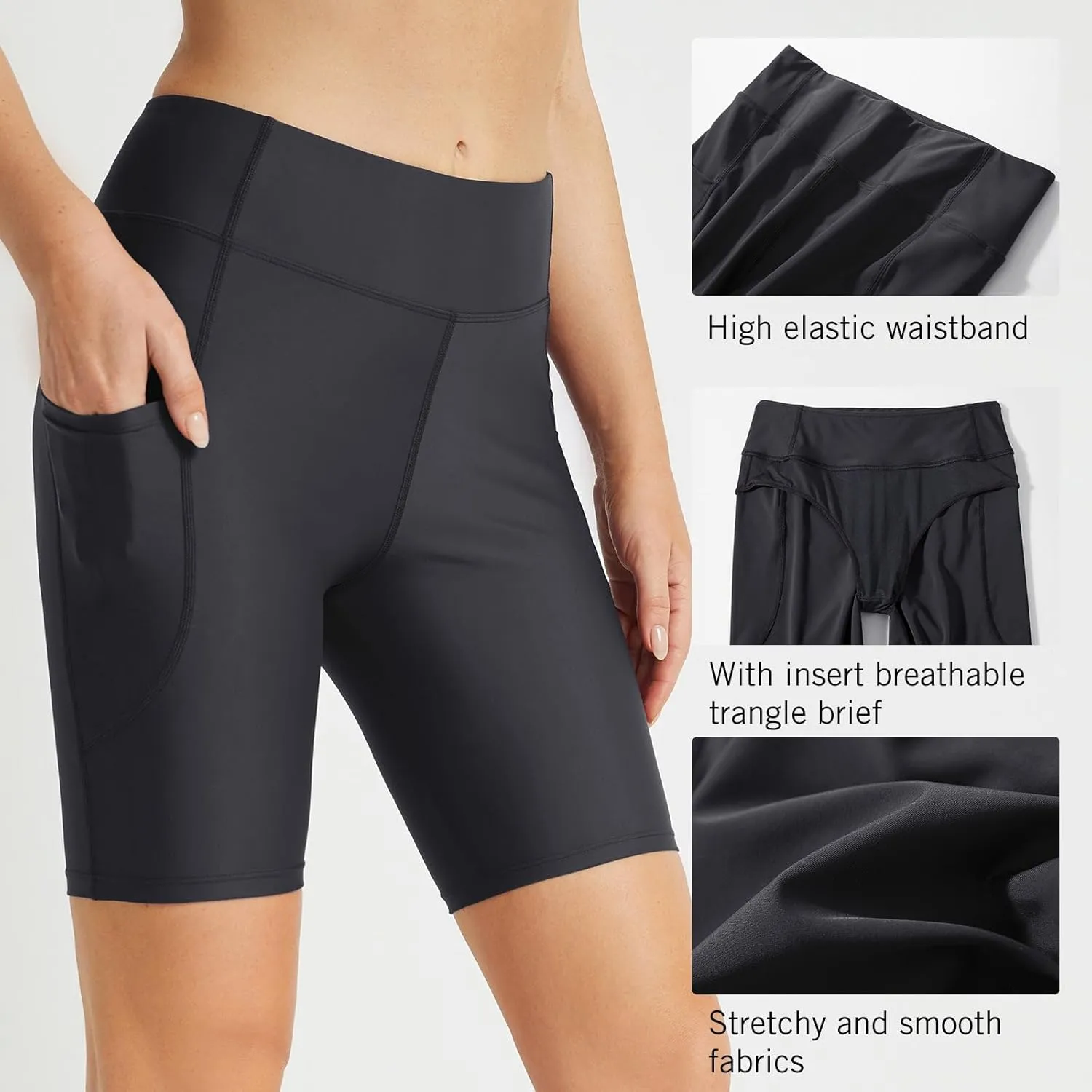 baleaf Women's 3"/5"/6"/8" High Waisted Swim Shorts Tummy Control Swimsuits Bottoms Modest Board Shorts UPF 50 