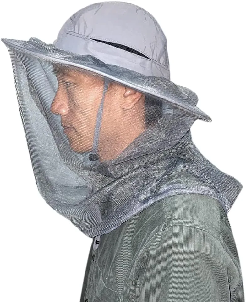 Bee Keeping Beekeeper Veil hat gnats Insect Bug Mosquito Fishing Gardening Cap with Head net Netting mesh Hood for Men Women