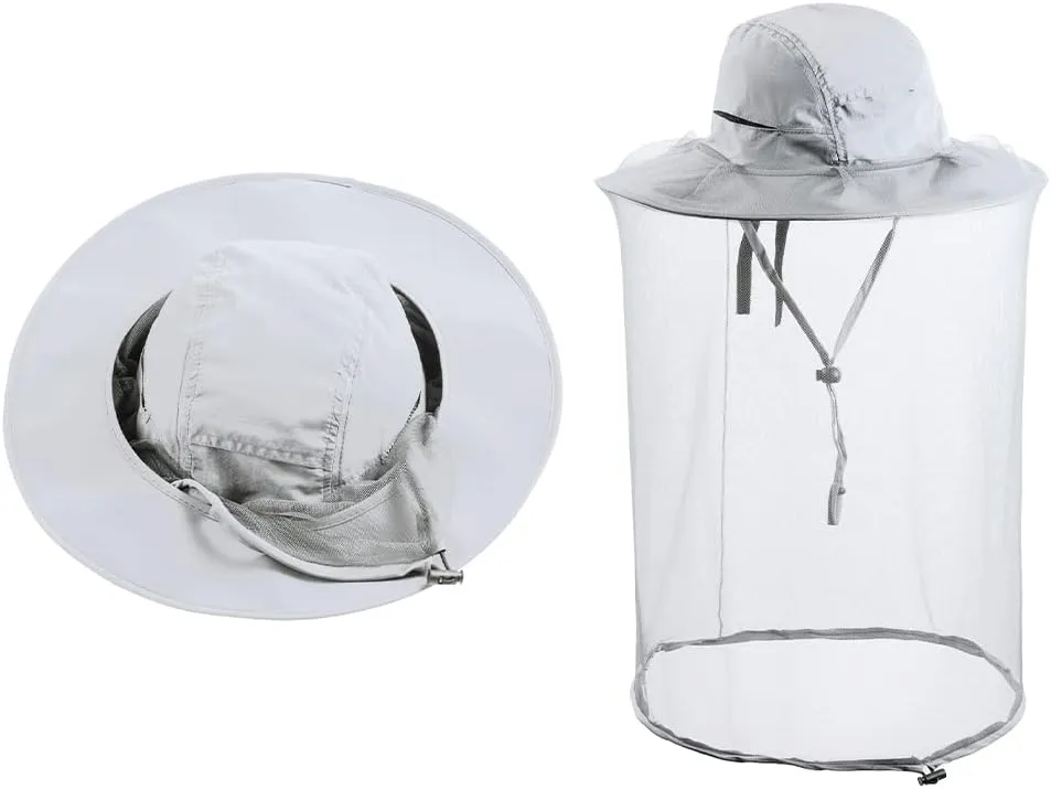Bee Keeping Beekeeper Veil hat gnats Insect Bug Mosquito Fishing Gardening Cap with Head net Netting mesh Hood for Men Women