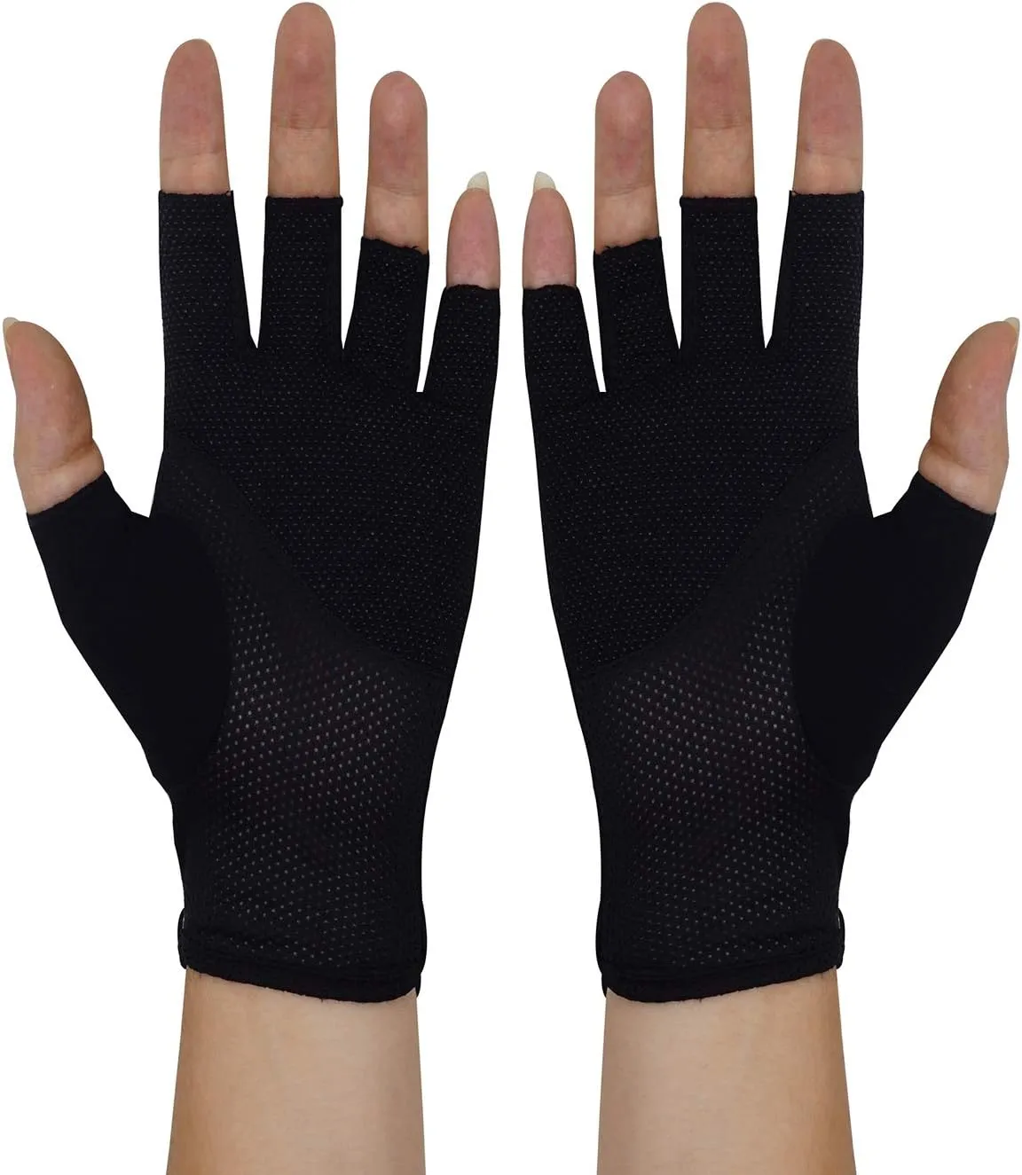 Bienvenu Mens Summer UV Protection Half Finger Outdoor Hiking Driving Cycling Riding Cotton Breathable Sunblock Gloves
