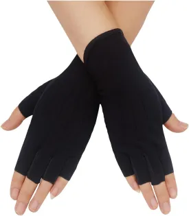 Bienvenu Mens Summer UV Protection Half Finger Outdoor Hiking Driving Cycling Riding Cotton Breathable Sunblock Gloves