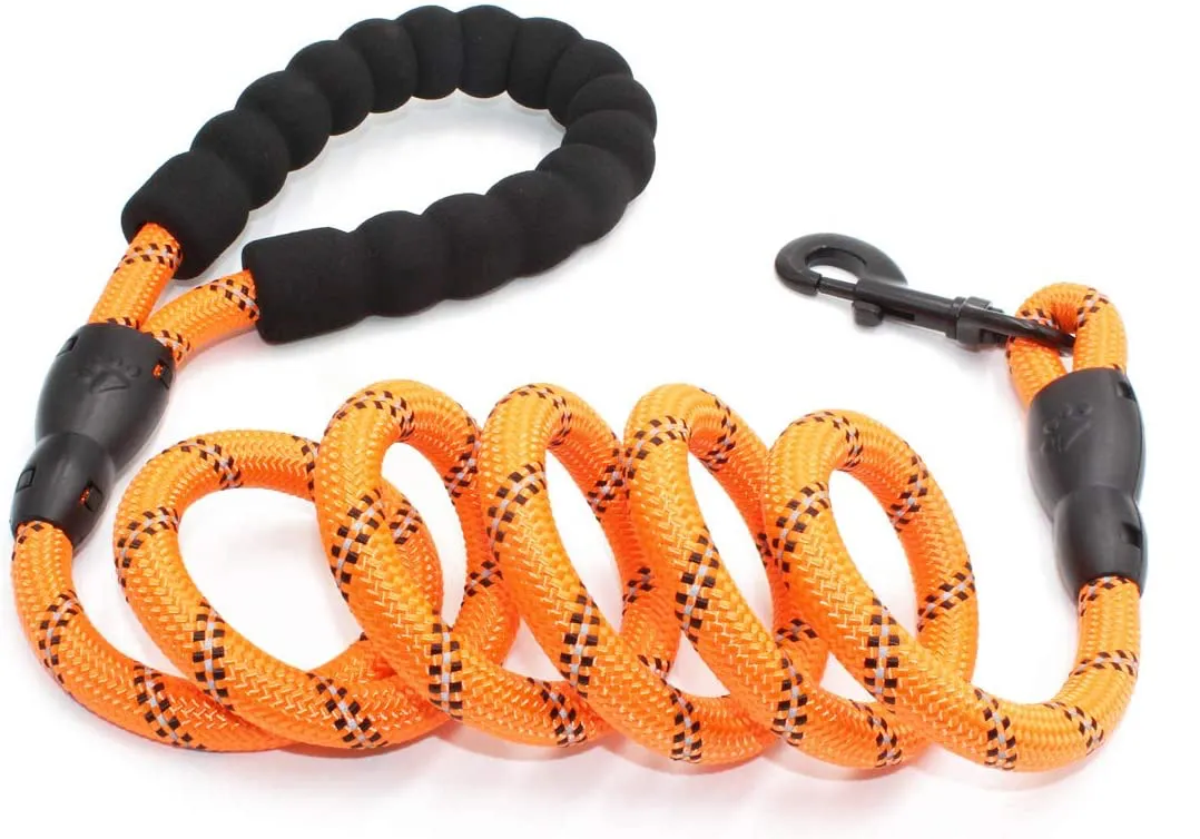 Braided Rope Leash - Orange