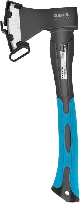 Chopping Axe, 15Outdoor Hatchet Forged Carbon Steel Heat Treated Hand Maul Tool, Fiberglass Shock Reduction Handle with Anti-Slip Grip, Blue