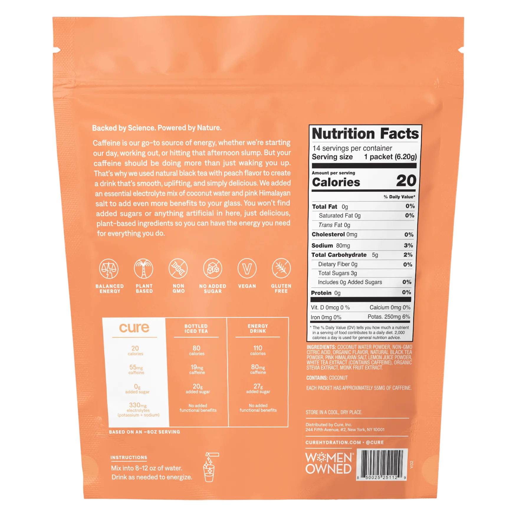Cure Hydration - Energizing Mix - Peach Tea 14ct