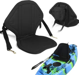 Cushioned Seat, Kids High Back Kayak Seat with Back Support, Universal Fit, Black