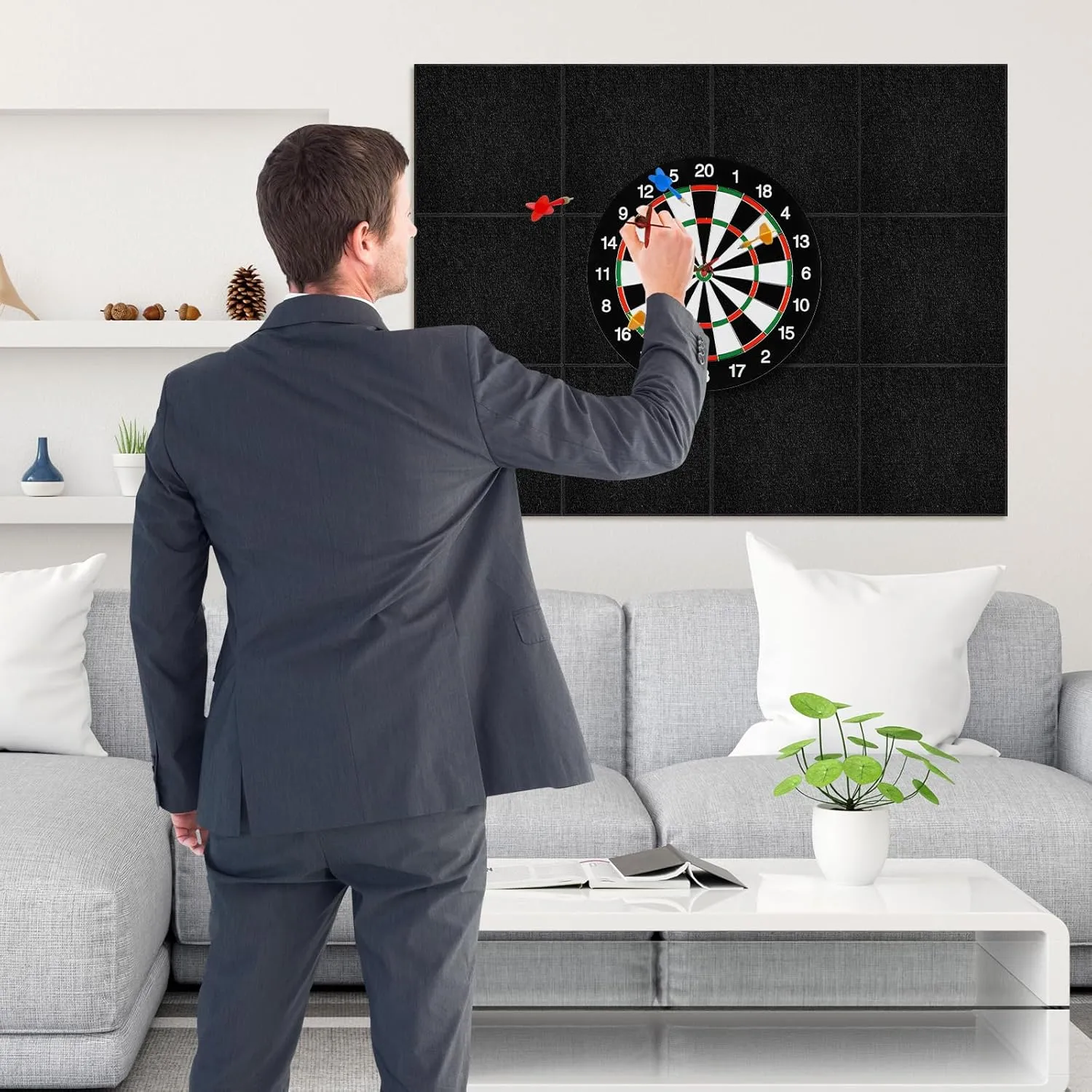 Dart Board Wall Protector, Extended Length Dartboard Surround Felt Board for Wall, Dart Board Accessories Backing Protector