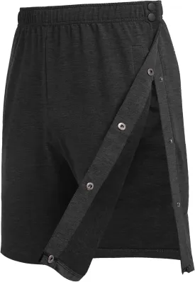Deyeek Mens Tear Away Shorts Post Surgery Recovery Side Snap Shorts Color Block Cotton Break Away Pants with Pockets