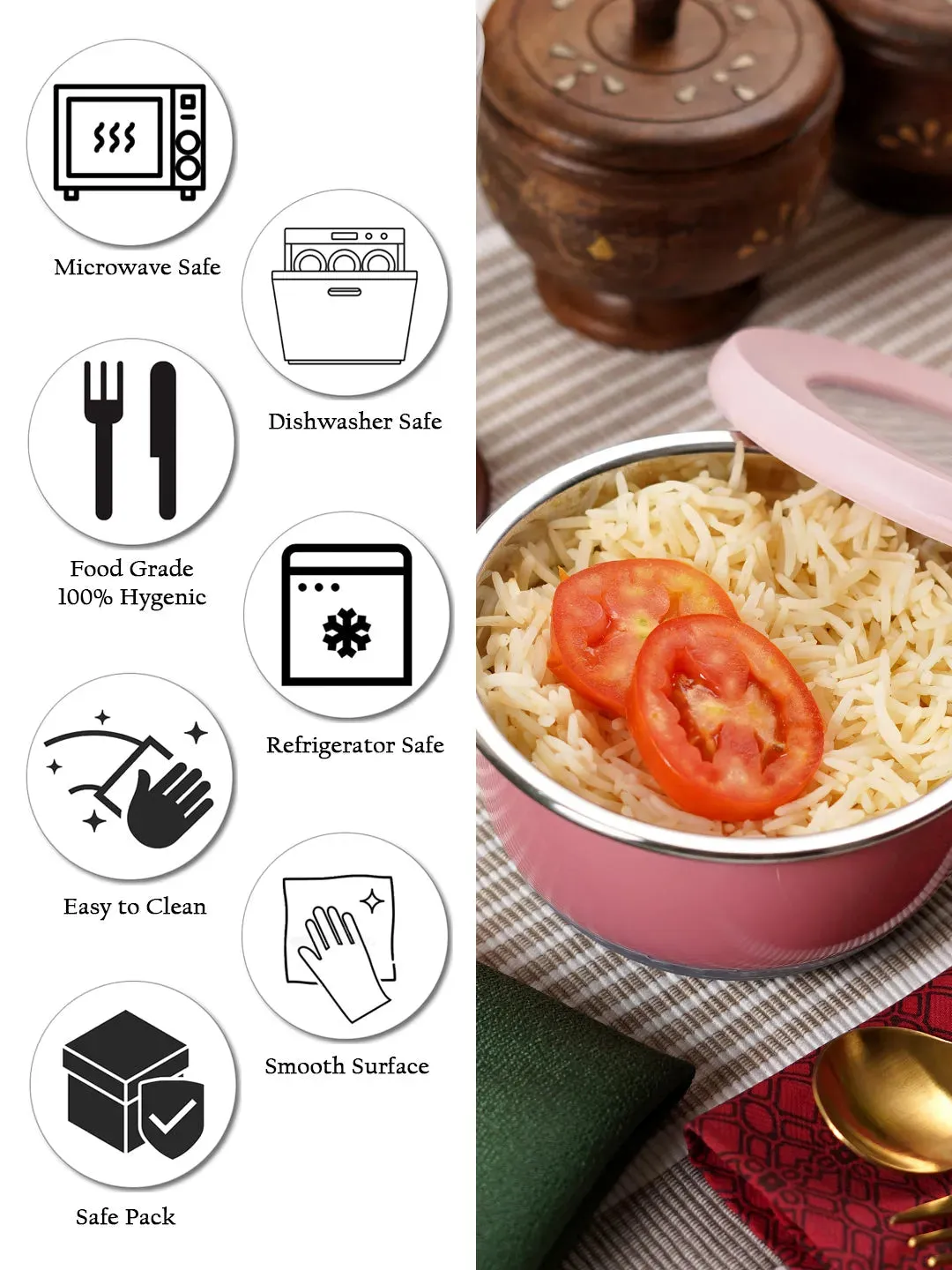 Diego Steel Lunch Bowl With Airtight Lid
