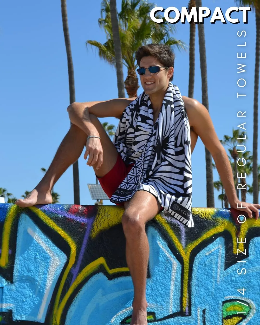 ECCOSOPHY Microfiber Beach Towel - Sand Free Towels are Quick Dry, Light Weight, Super Absorbent - Perfect Pool, Travel, Cruise, Camping Essentials - Oversized Extra Large for Adults 71x35 in