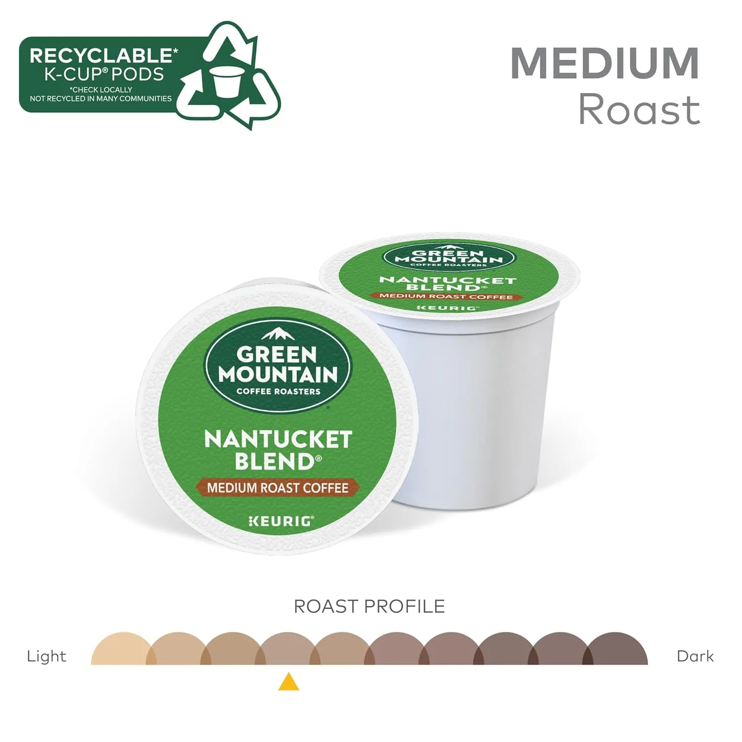 Green Mountain Coffee Roasters Nantucket Blend Keurig Single-Serve K-Cup Pods, Medium Roast Coffee, 96 Count