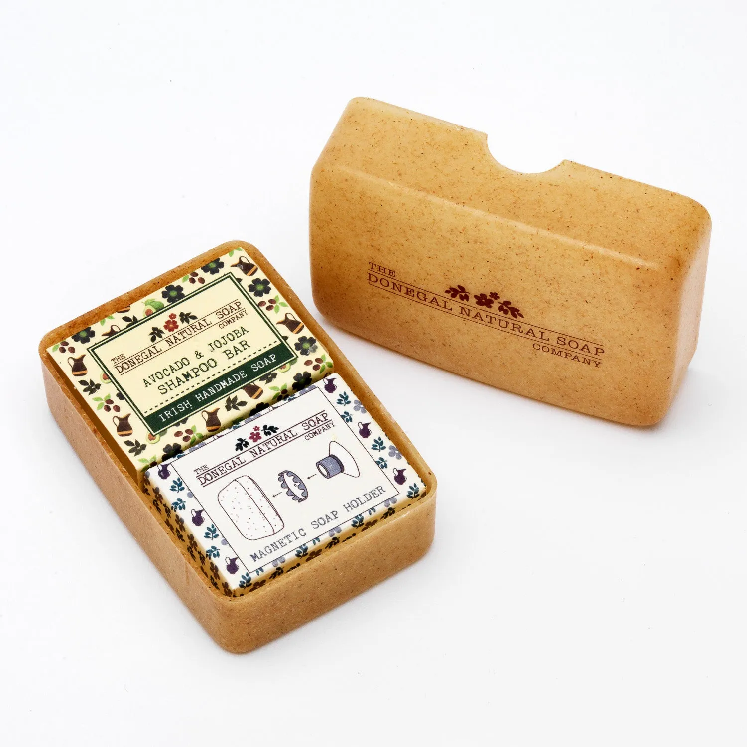 Green PE Soap Box with Shampoo Bar (40g) & Magnetic Holder