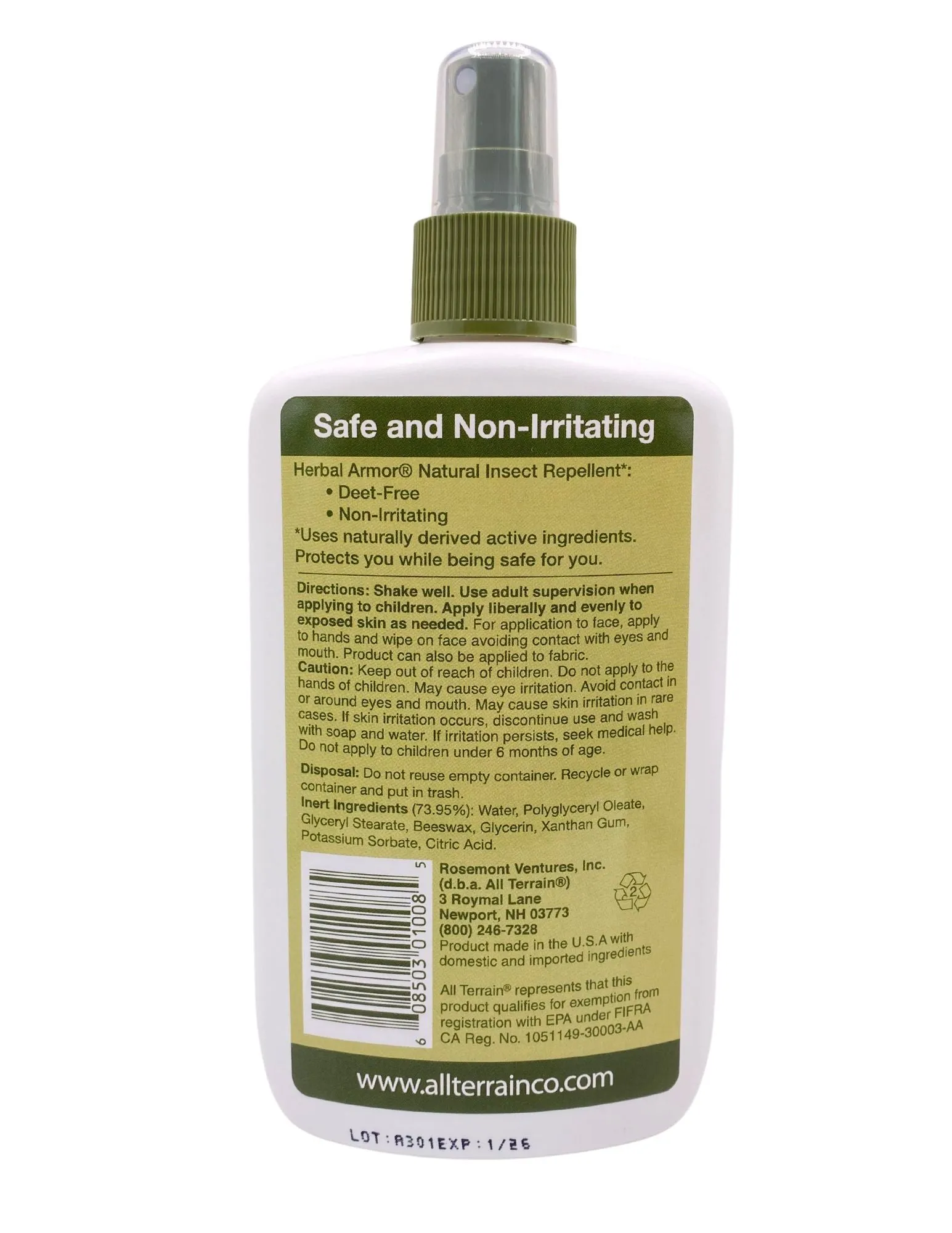 Herbal Armor® DEET-Free, Natural* Insect Repellent, Pump Spray 8oz. - Family-Size
