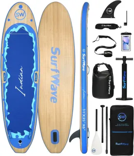 Inflatable Stand Up Paddle Board 11'X34 X6 with Accessories - Ideal for Beginners & Open Water Fun