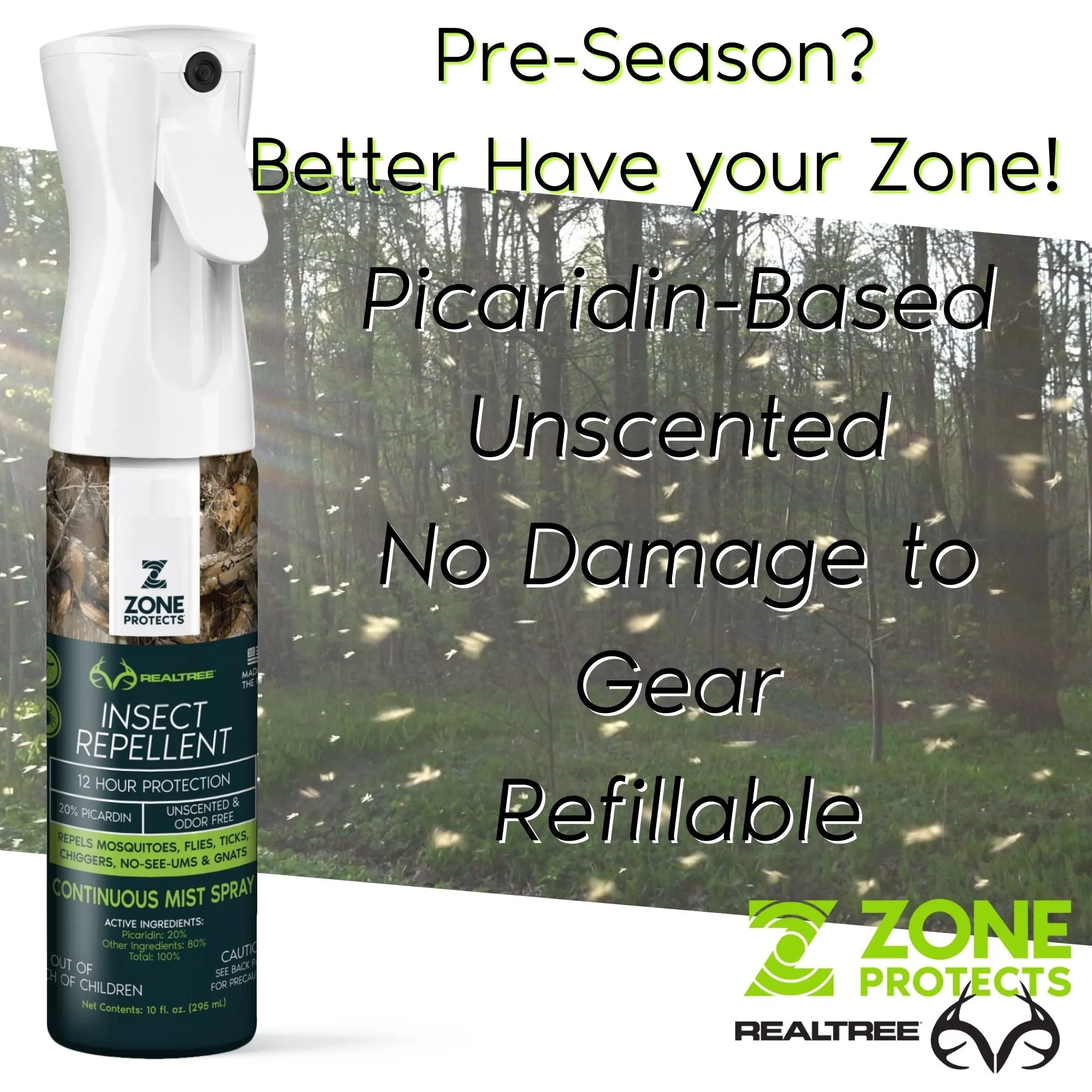 Insect Repellent Zone Realtree 10oz Mistosol   Refill