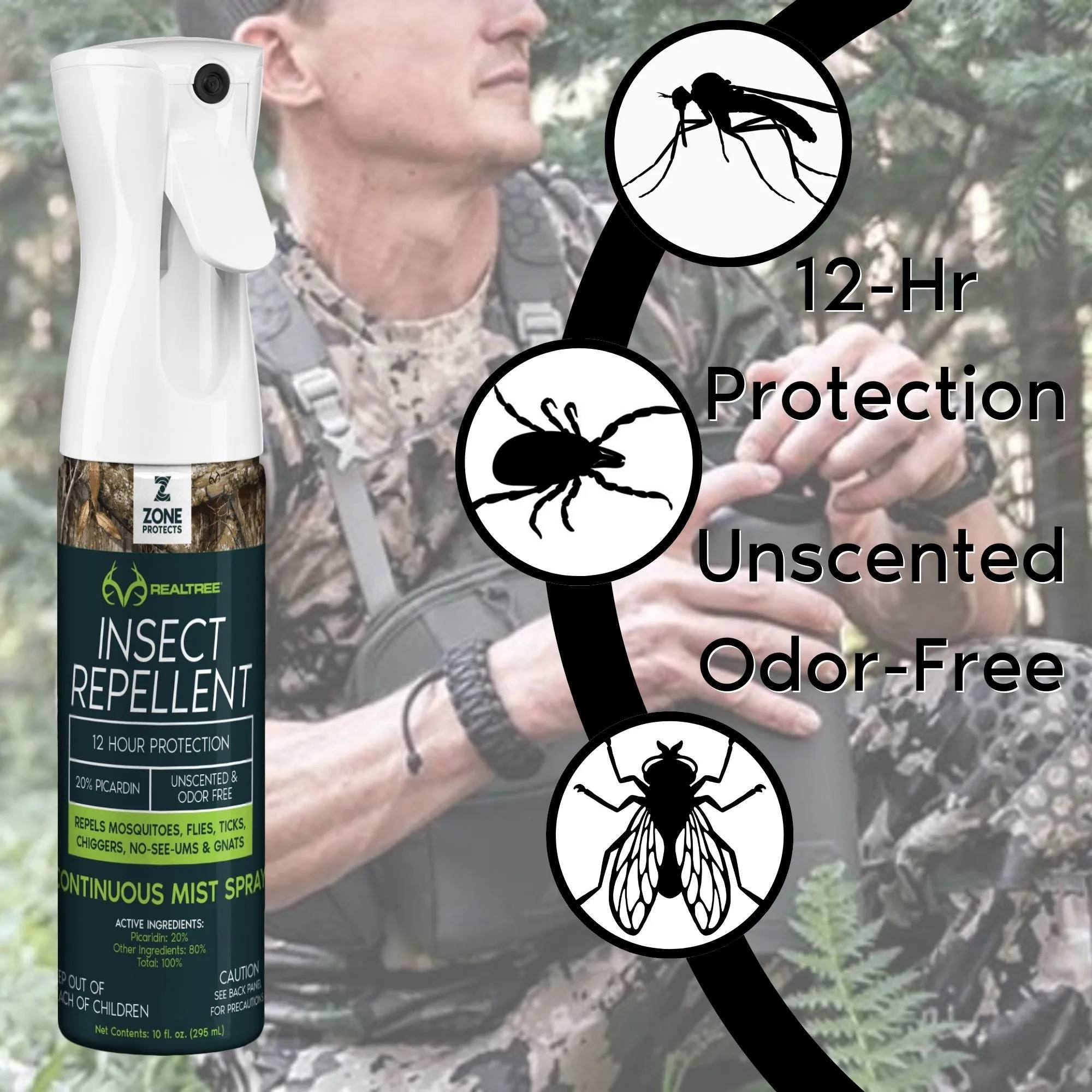 Insect Repellent Zone Realtree 10oz Mistosol   Refill