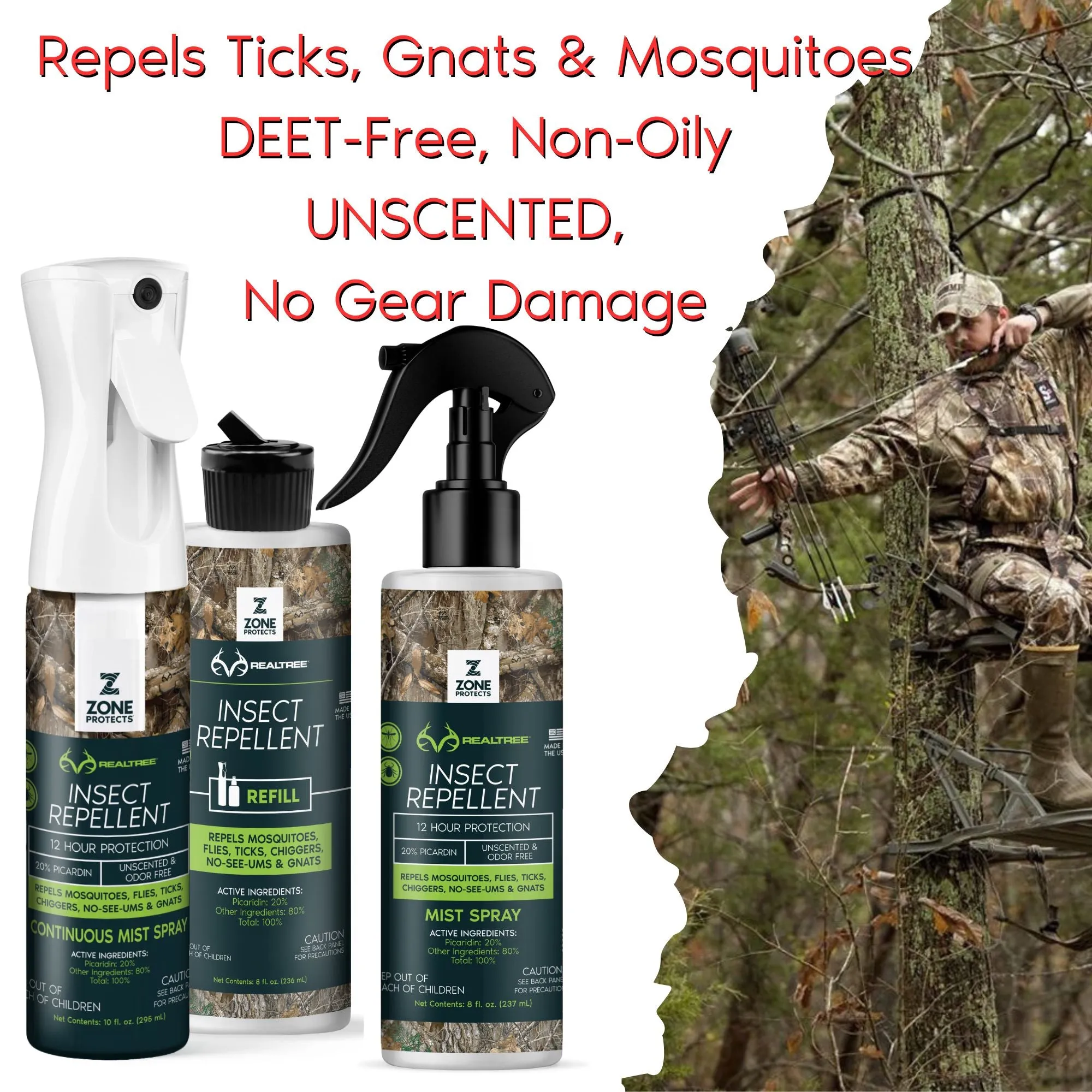 Insect Repellent Zone Realtree 10oz Mistosol   Refill