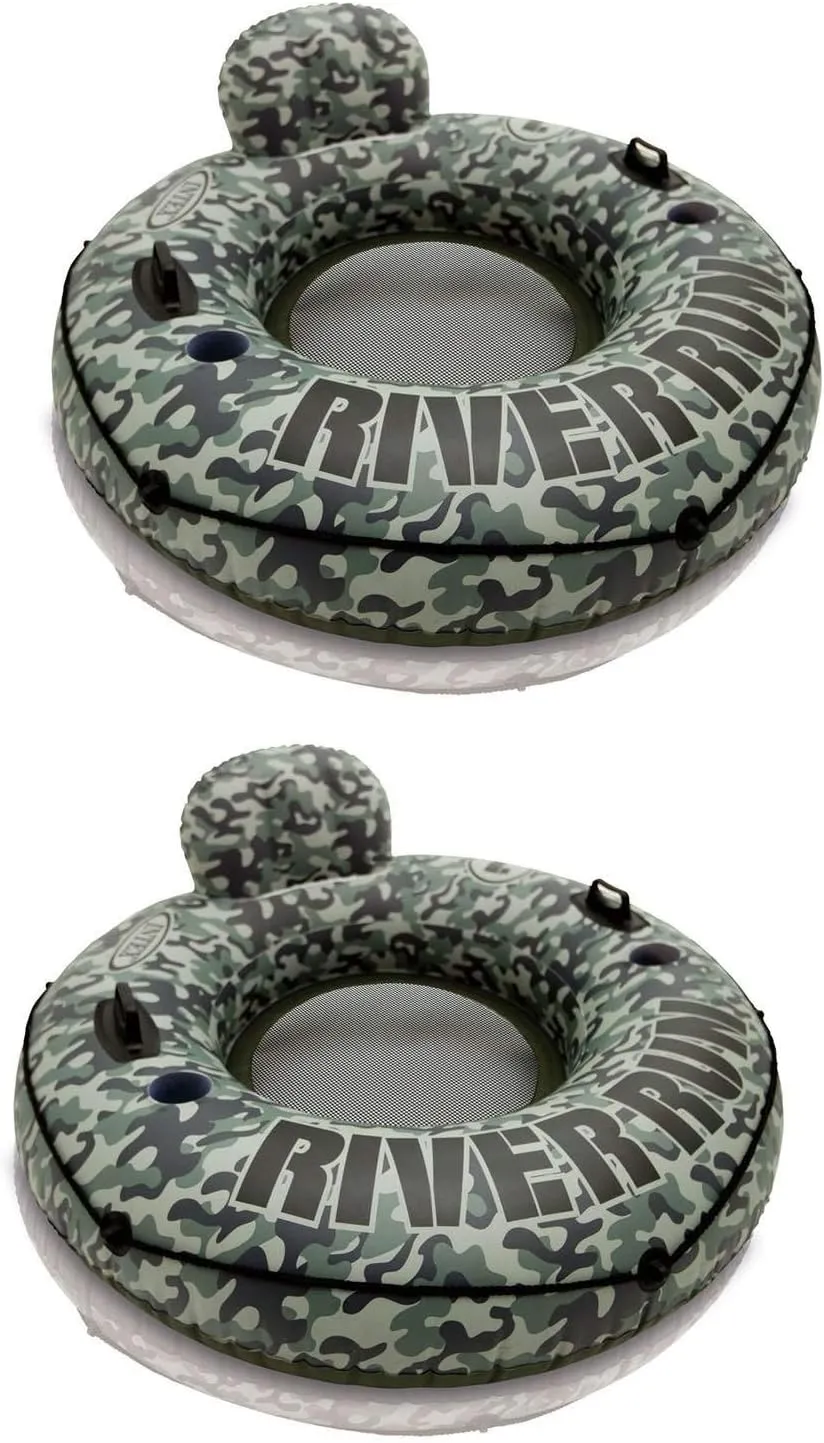 Intex Camo River Run I Inflatable Floating Tube Raft (2 Pack) | 58835EP