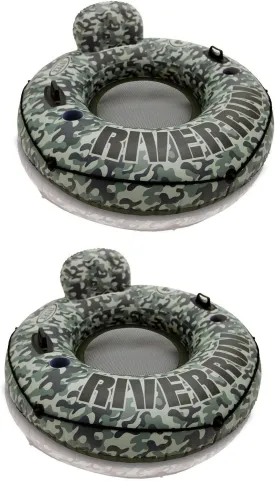 Intex Camo River Run I Inflatable Floating Tube Raft (2 Pack) | 58835EP