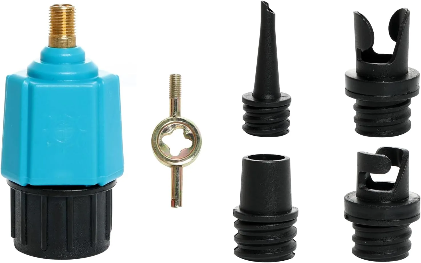 Lystaii Paddle Board Pump Adapter SUP Pump Adaptor Inflatable Compressor Converter Air Pump Adapter with 4 Air Pump Nozzles for Paddle Board Inflatable Boat Inflatable Bed