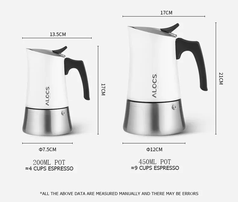 Moka Pot Stove Top Espresso Coffee Maker - 200ml