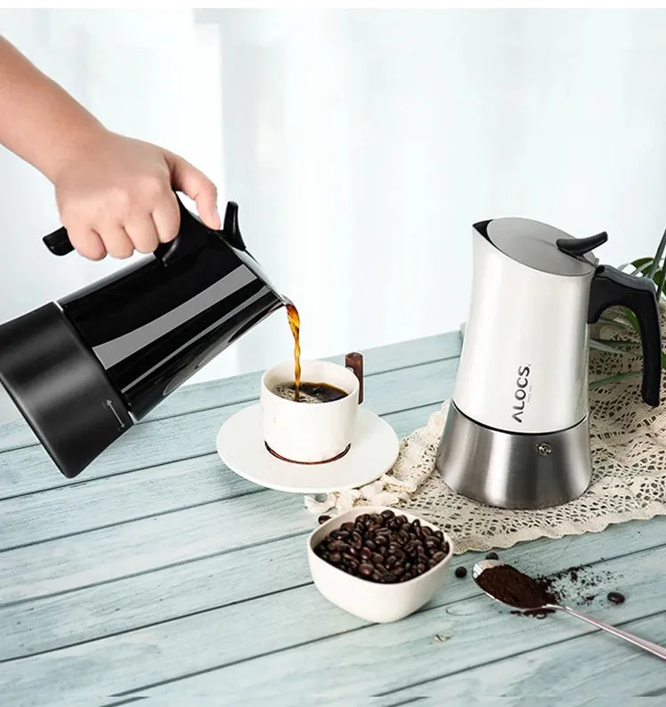 Moka Pot Stove Top Espresso Coffee Maker - 200ml