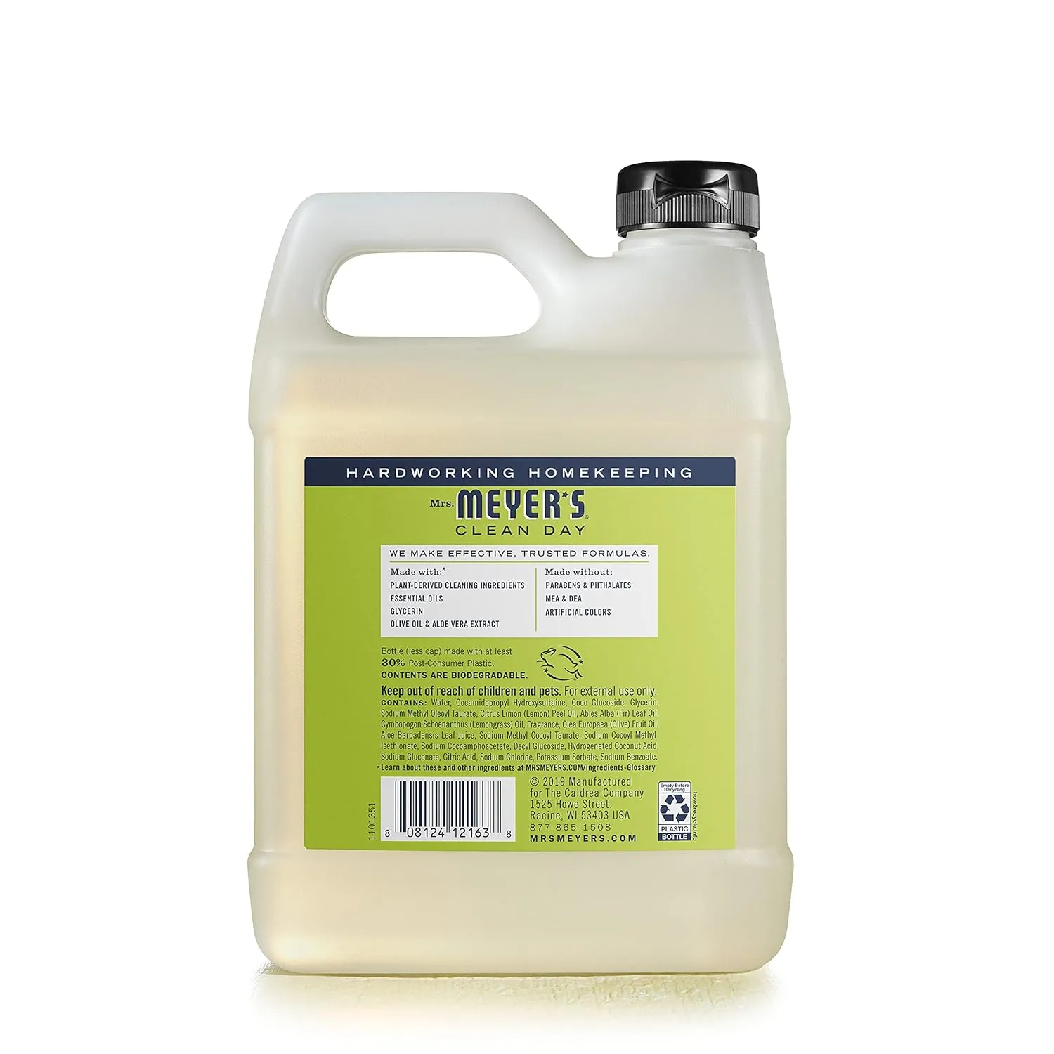 MRS. MEYER'S CLEAN DAY Liquid Hand Soap Refill, Cruelty Free and Biodegradable Formula, Lemon Verbena Scent, 33 oz