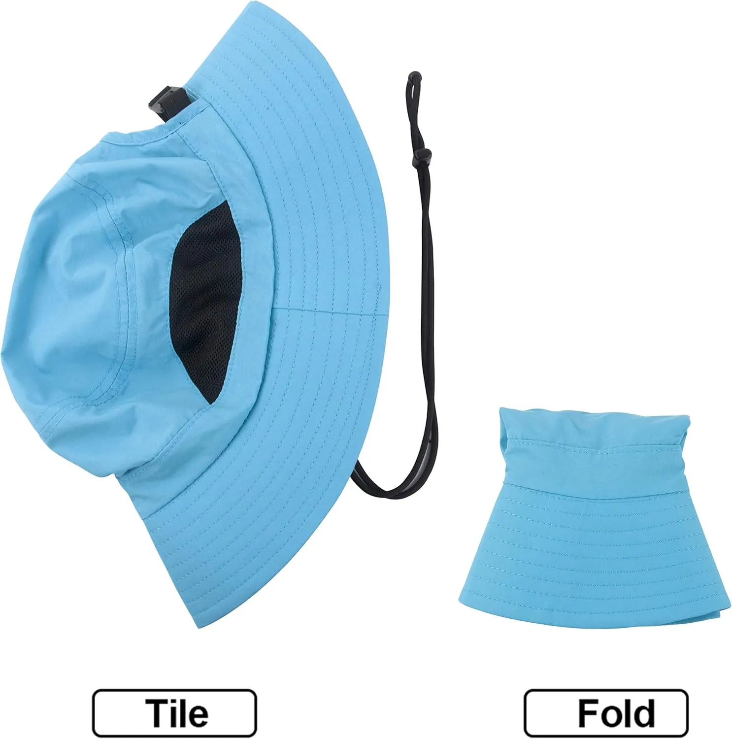 Muryobao Womens Ponytail Bucket Beach Sun Hat Summer Travel Fisherman Cap UV Protection Fishing Hat