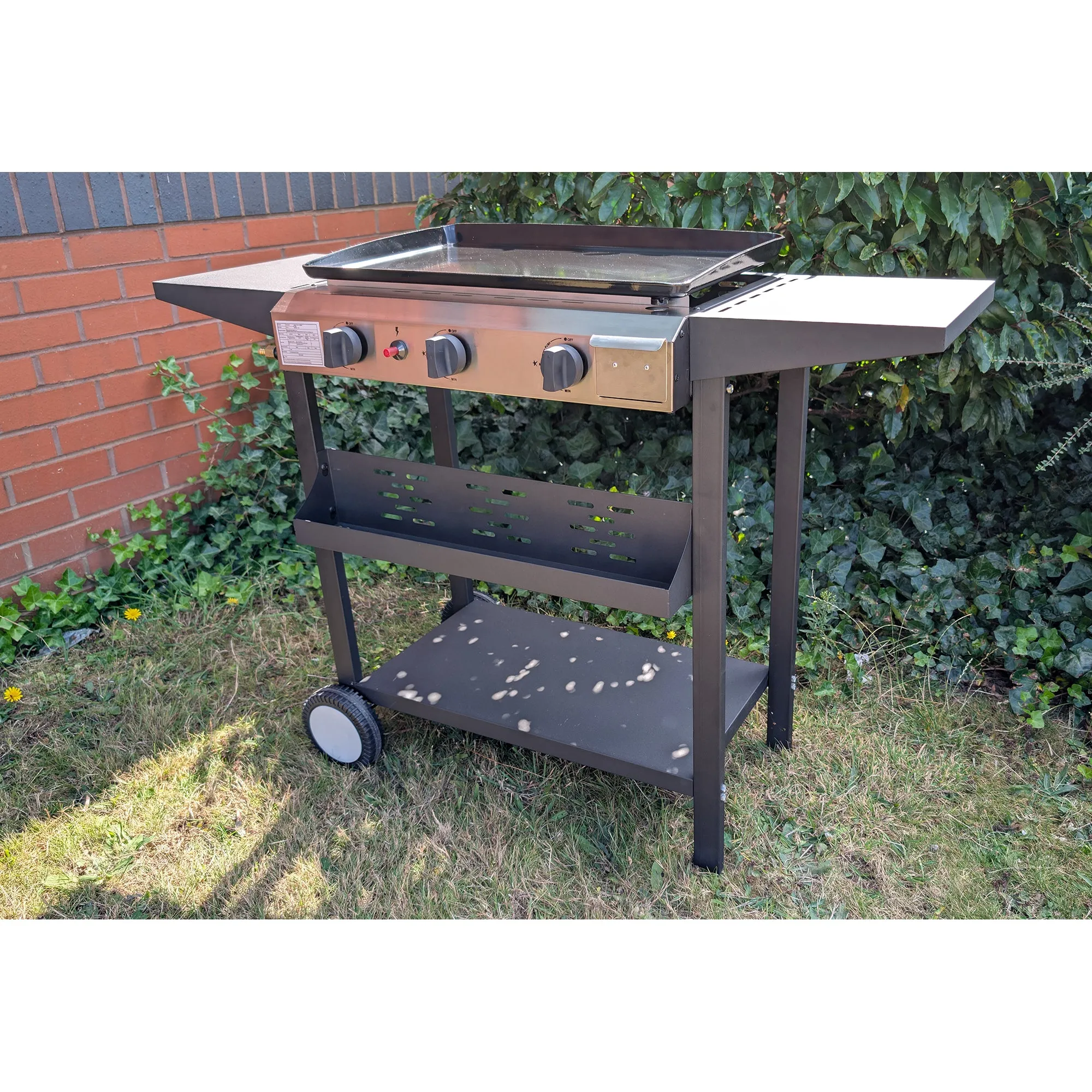 Portable Camping 3 Burner Gas Grill BBQ with Foldable Stand