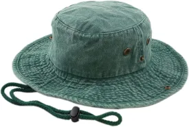 The Hat Depot Cotton Stone-Washed Safari Wide Brim Foldable Double-Sided Sun Boonie Bucket Hat