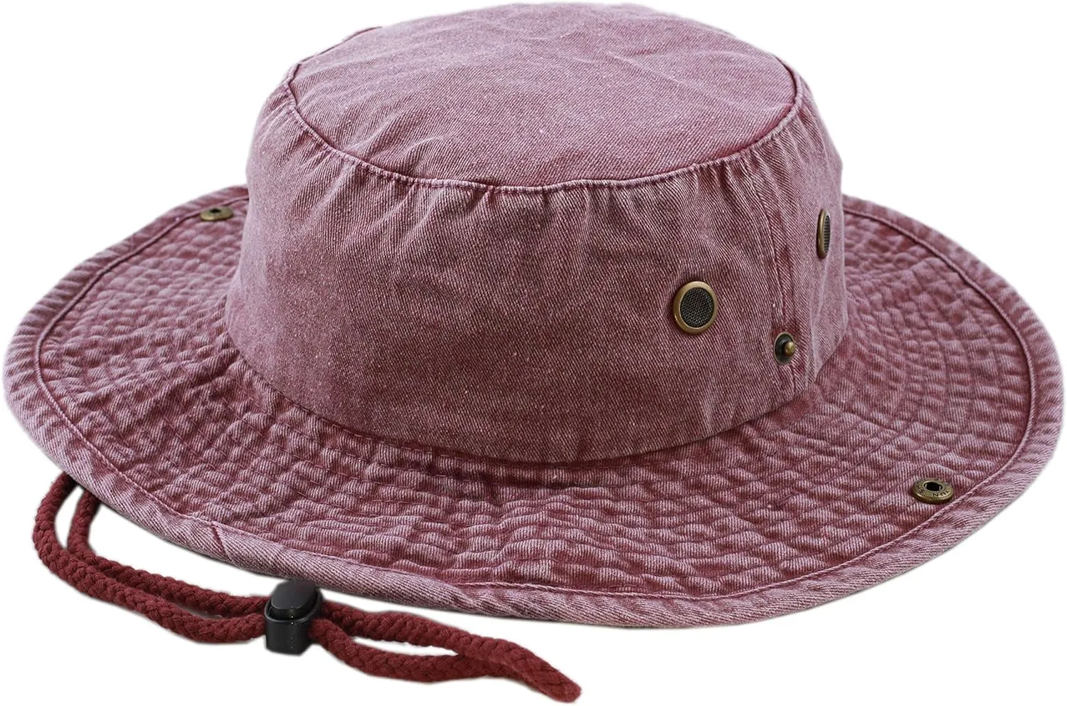 The Hat Depot Cotton Stone-Washed Safari Wide Brim Foldable Double-Sided Sun Boonie Bucket Hat
