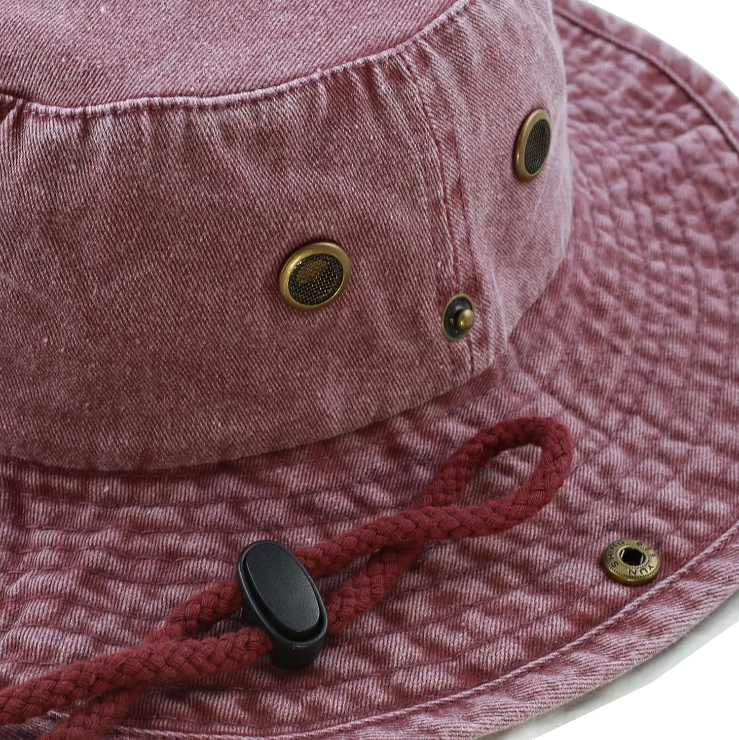 The Hat Depot Cotton Stone-Washed Safari Wide Brim Foldable Double-Sided Sun Boonie Bucket Hat