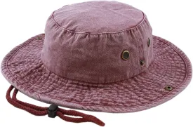 The Hat Depot Cotton Stone-Washed Safari Wide Brim Foldable Double-Sided Sun Boonie Bucket Hat