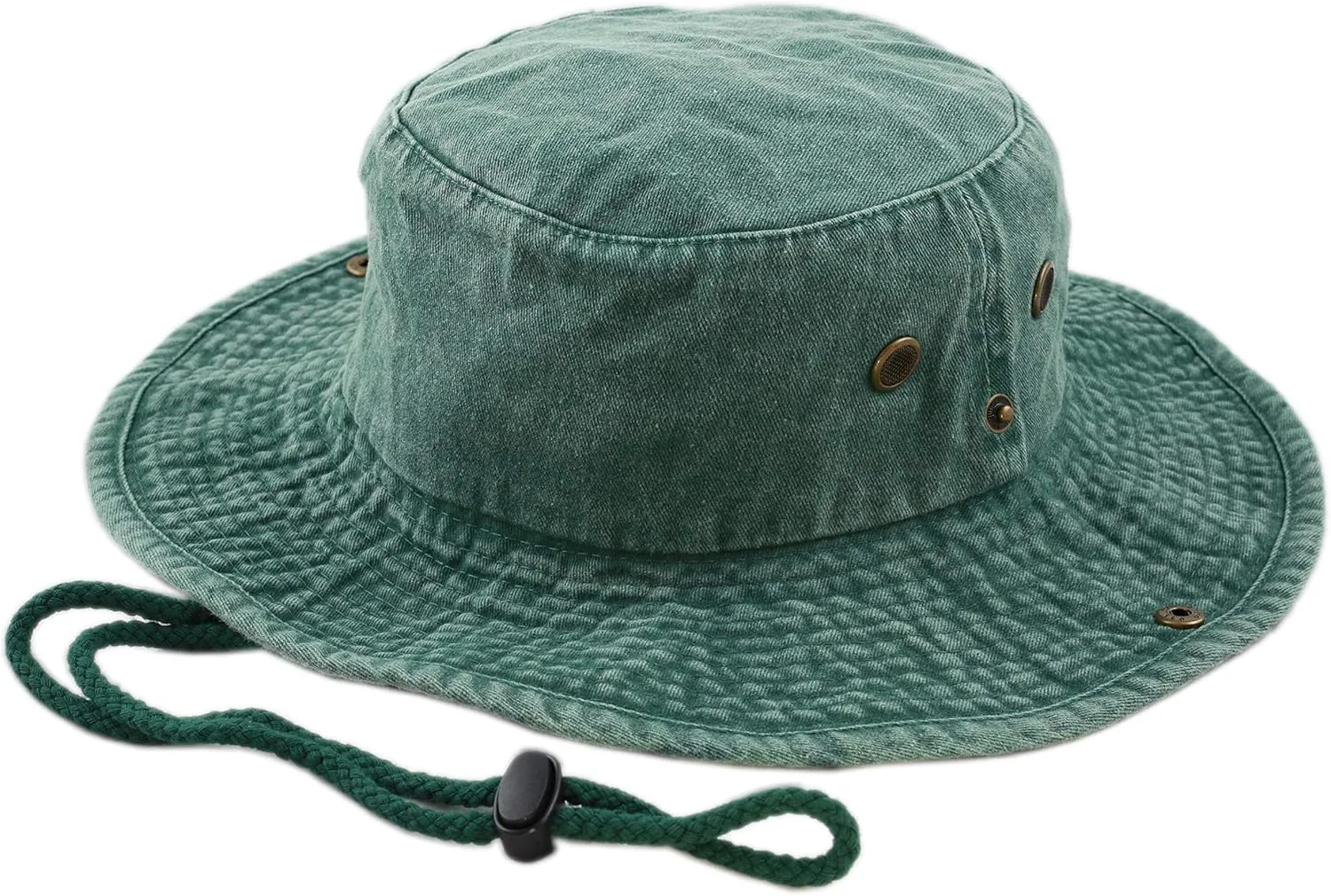 The Hat Depot Cotton Stone-Washed Safari Wide Brim Foldable Double-Sided Sun Boonie Bucket Hat