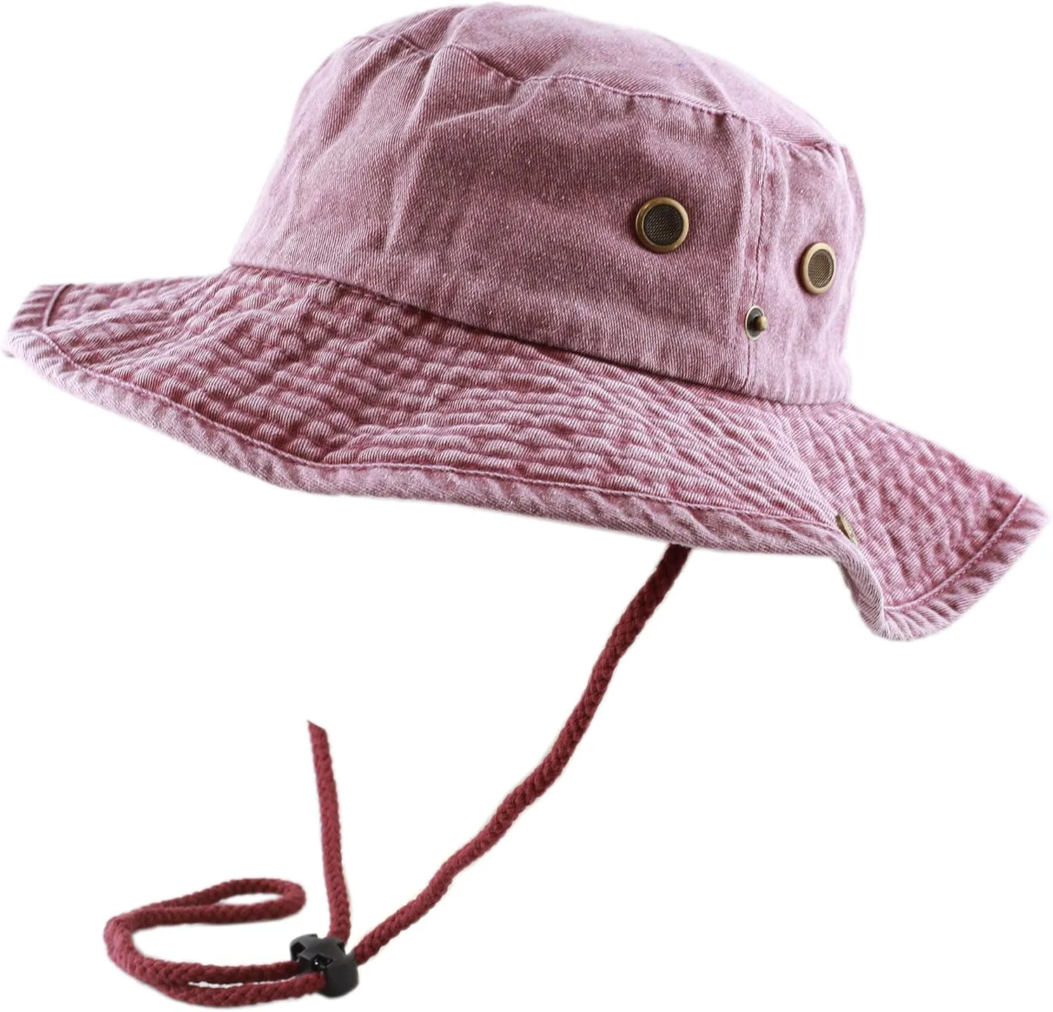 The Hat Depot Cotton Stone-Washed Safari Wide Brim Foldable Double-Sided Sun Boonie Bucket Hat