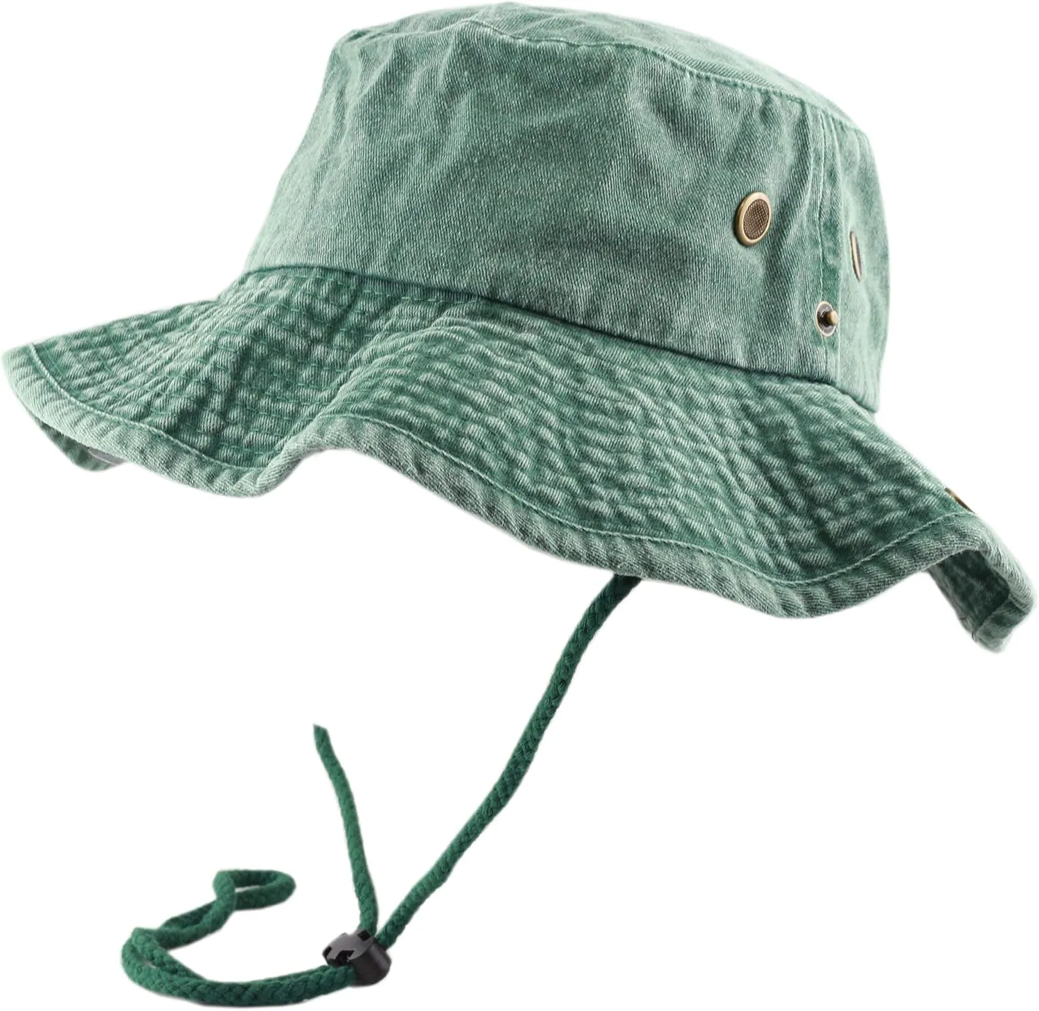 The Hat Depot Cotton Stone-Washed Safari Wide Brim Foldable Double-Sided Sun Boonie Bucket Hat