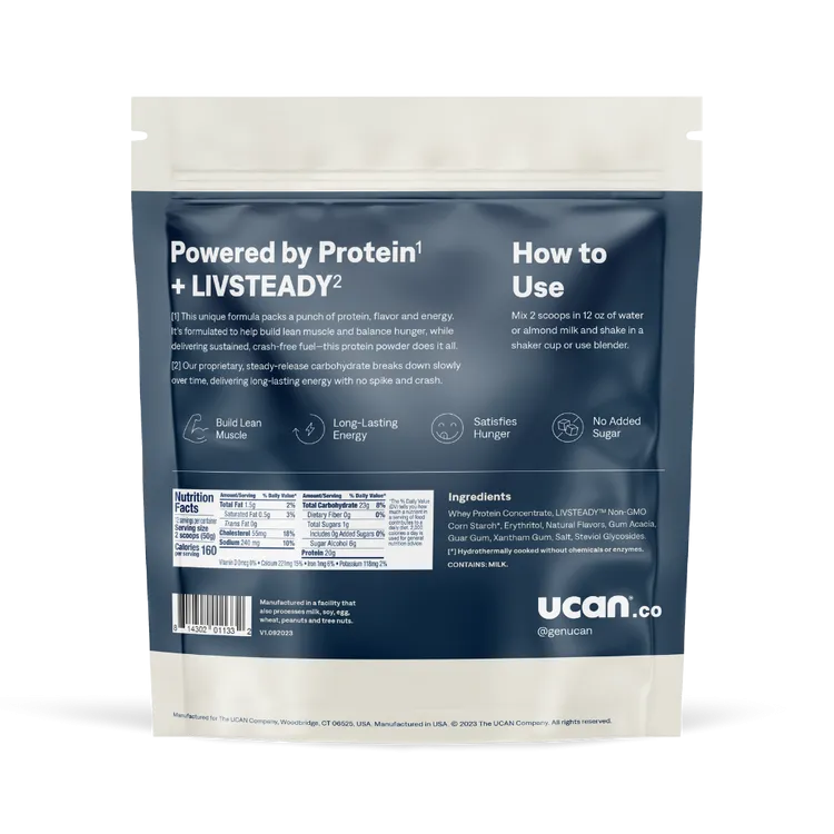 UCAN Cookies & Cream Energy   Whey Protein Powder