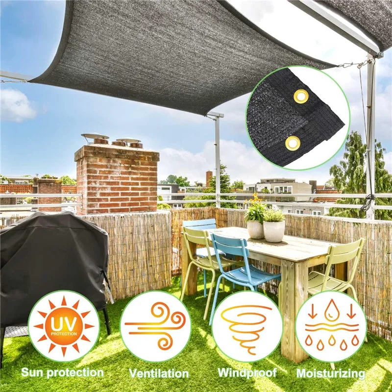 UV Resistant Shade Outdoor Sun Shade Black Net Cloth